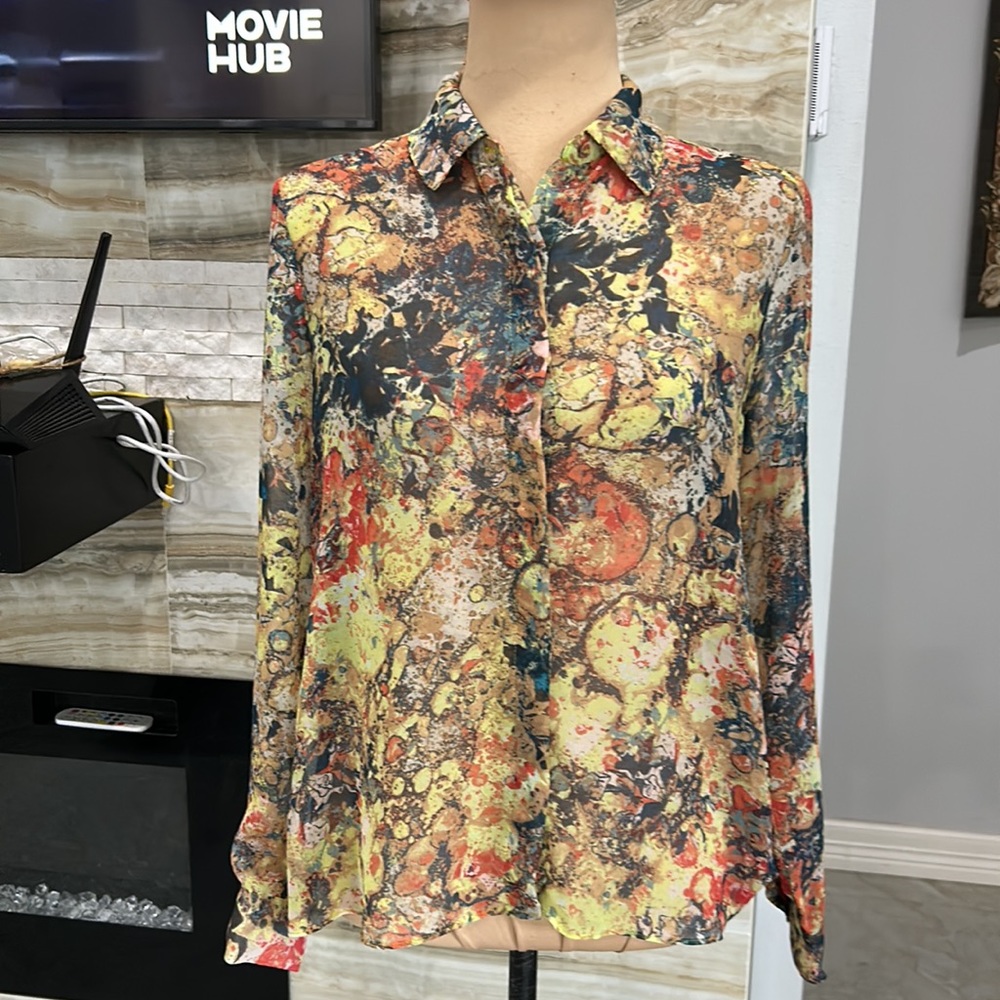 Simply Vera Vera Wang Mosaic Blouse. Size PM (114)‎